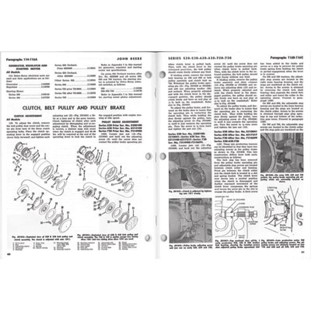 595-JD16 Shop Manual Fits John Deere 520 530 620 630 720 730