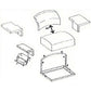 Seat Cushion Set w/Back Rest & Bottom Fits John Deere Crawler Dozer 350C 450C