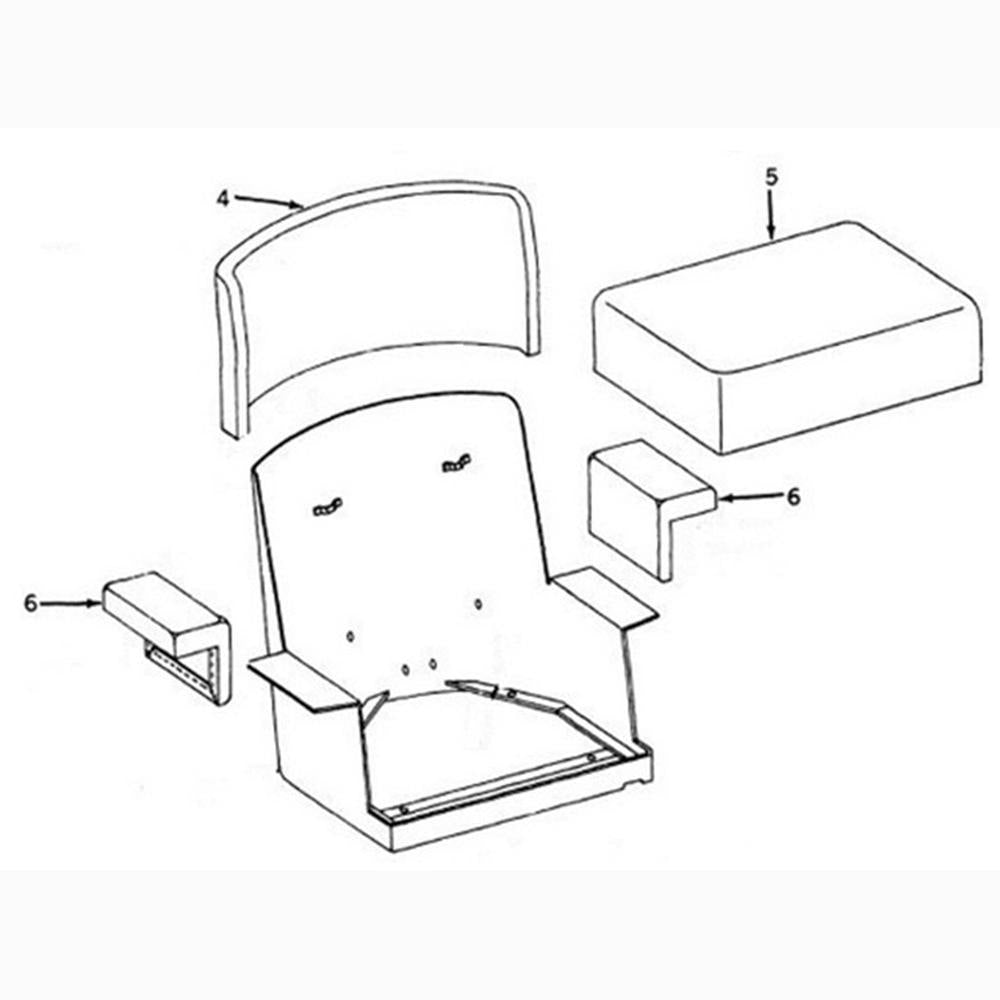 AT10138 4 Piece Seat Cushion Set Fits John Deere 1010 2010 350 350B 350C 420 430