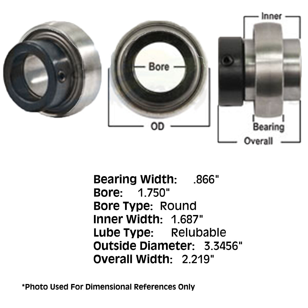 Fits JD9305 New ReLubri Fits CATable Spherical Ball Bearing w/Collar Fits John D