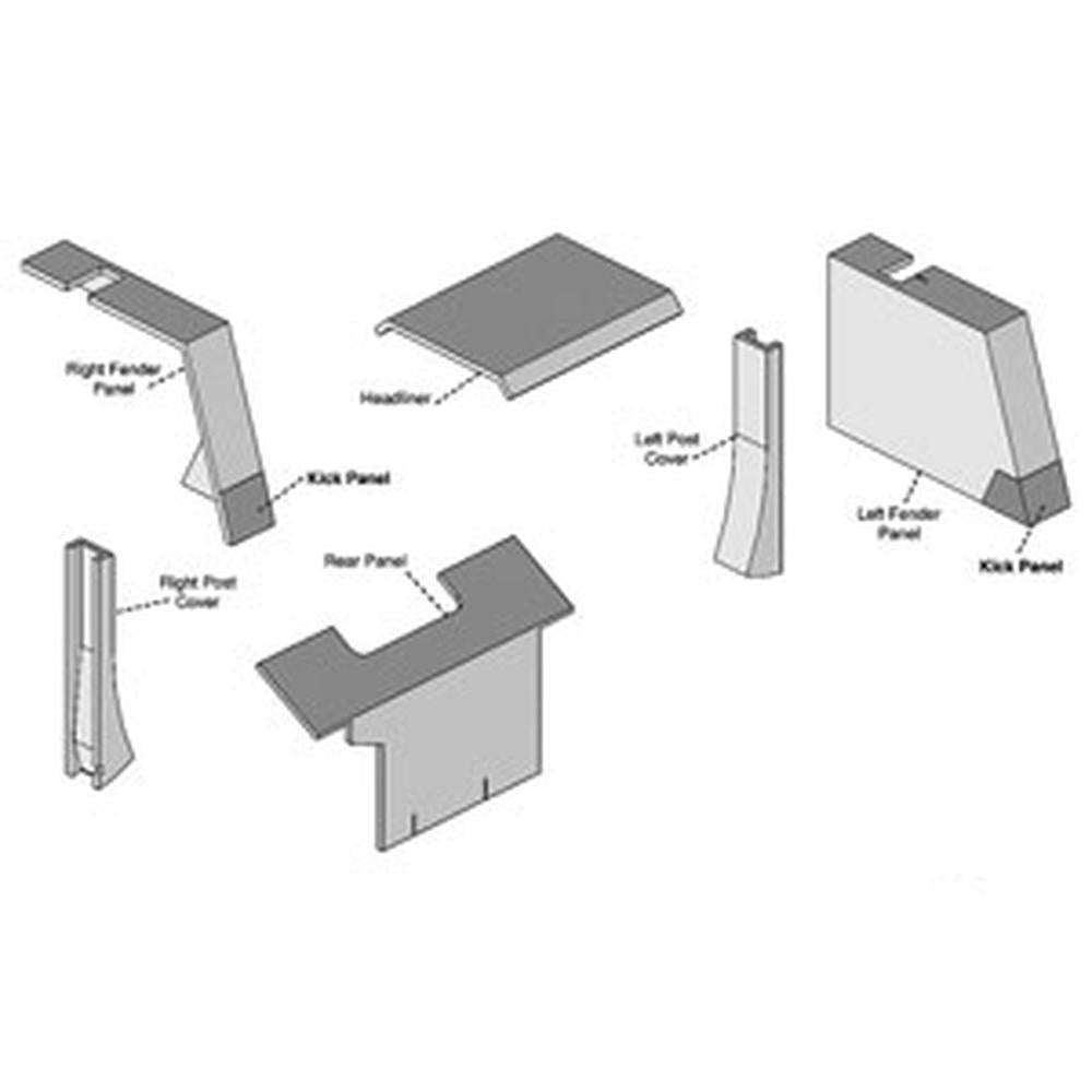 6 Pc. Gray Upholstery Foam Cab Kit Fits Case