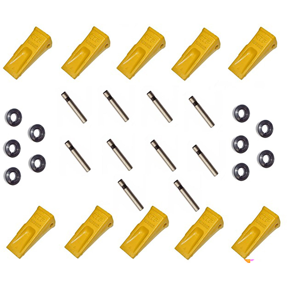 Ten 1U3302 J300 Bucket Teeth 9J2308 Pins 8E6259 Retainers Fits CAT E180 E215