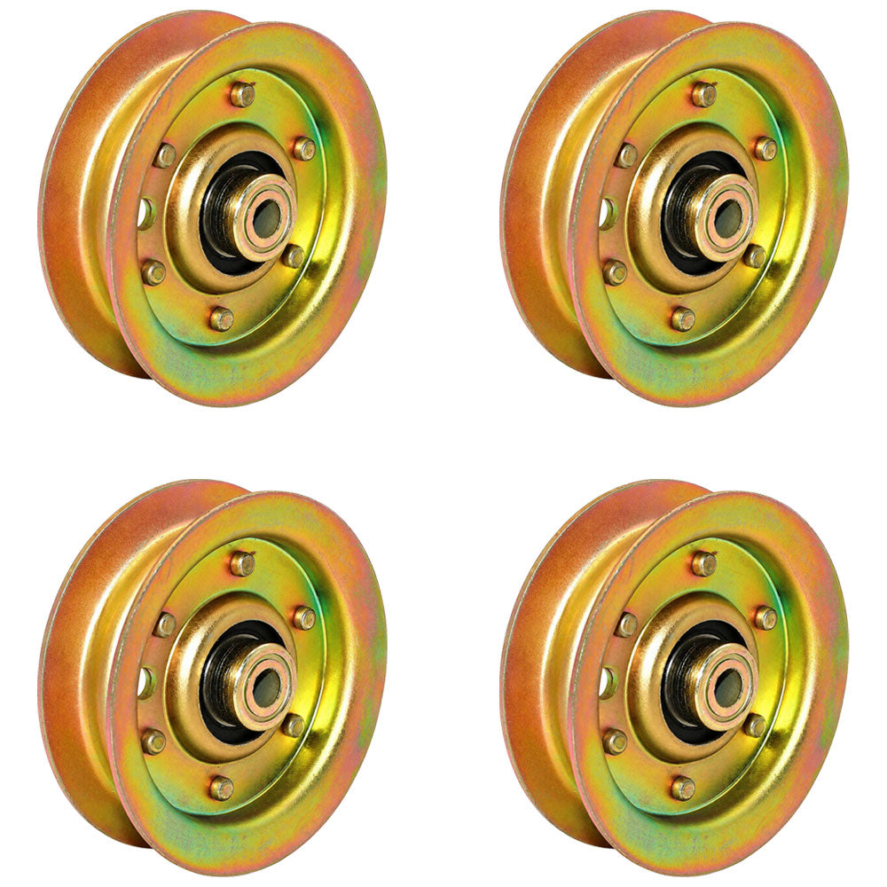 AM103287 Qty 4: Flat Idler Pulleys  Fits John Deere 652R 661R