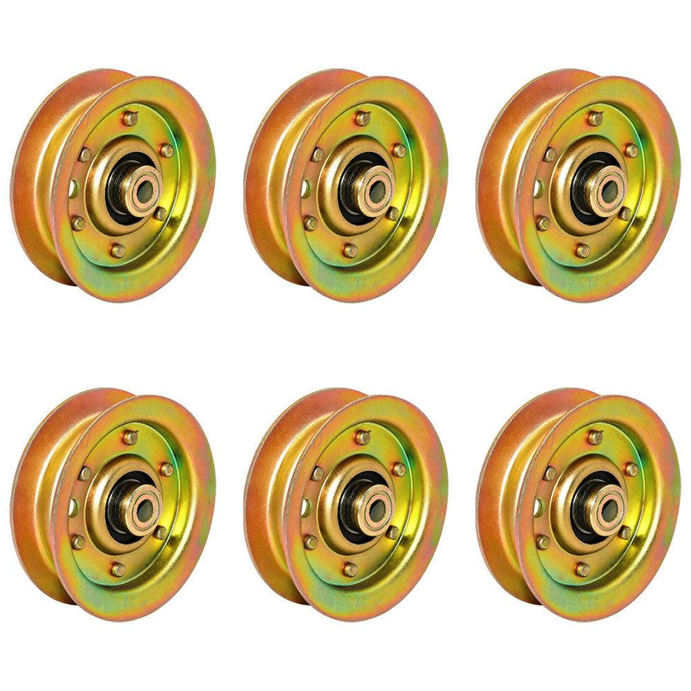 104360X Qty 6: Flat Idler Pulleys
 Fits Craftsman 917.250550 917.252500