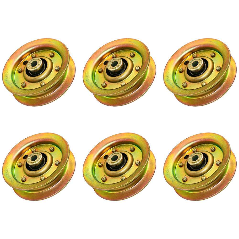104360X Qty 6: Flat Idler Pulleys
 Fits Craftsman 917.250550 917.252500