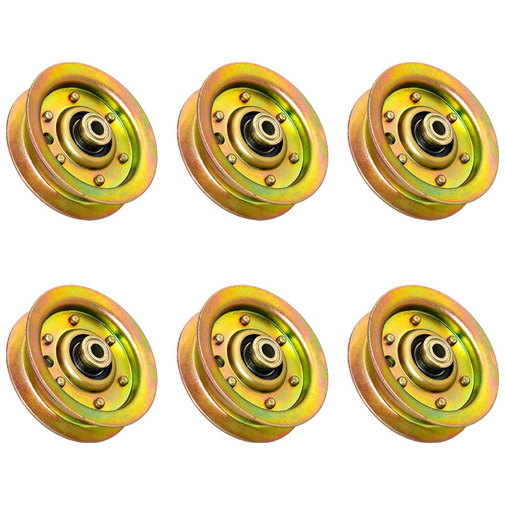 Qty 6: Flat Idler Pulleys
 Fits Poulan Replaces 104360X