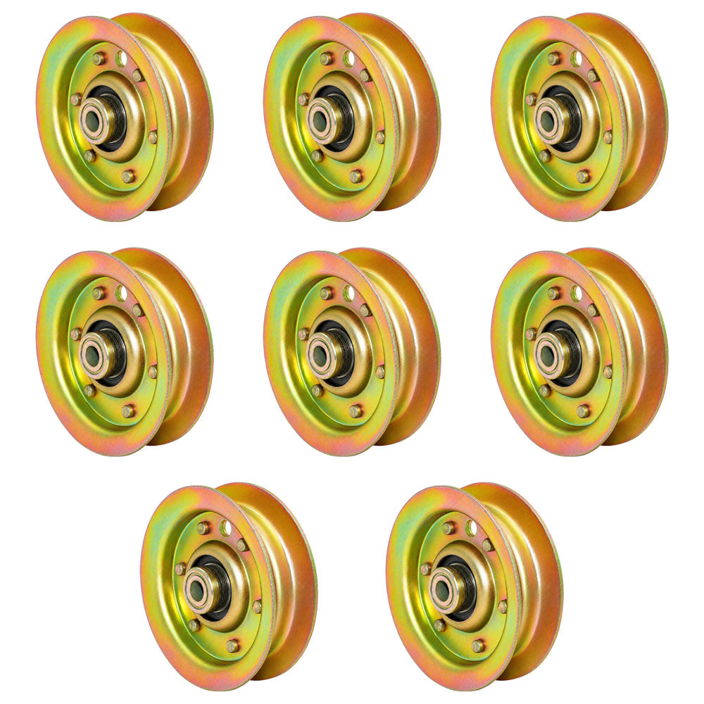 532 13 14-94 Qty 8: Flat Idler Pulleys
 Fits Husqvarna CTH202T GTH2350 TC138
