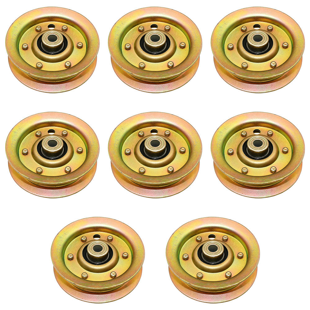 Qty 8: Flat Idler Pulleys
 Fits Poulan Replaces 104360X