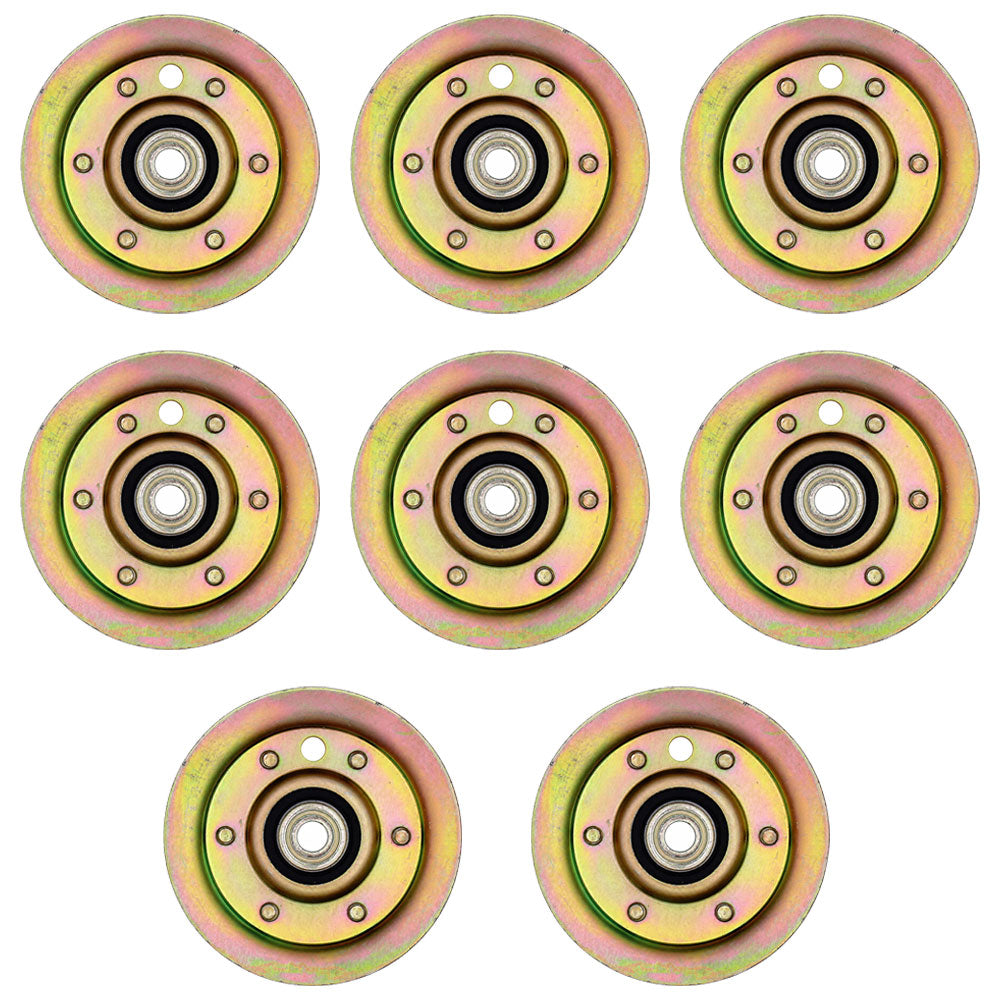 Qty 8: Flat Idler Pulleys
 Fits Poulan Replaces 104360X
