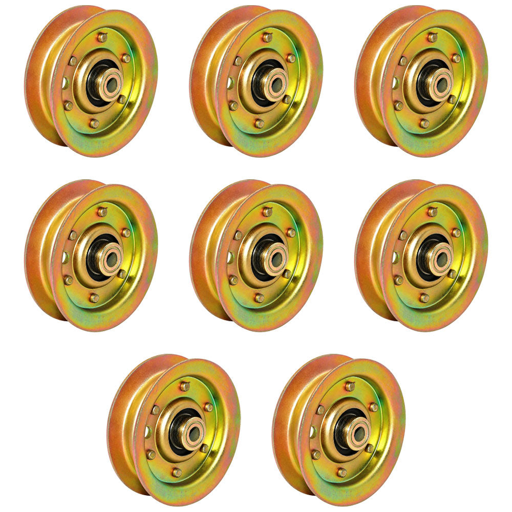 532 13 14-94 Qty 8: Flat Idler Pulleys
 Fits Husqvarna CTH202T GTH2350 TC138