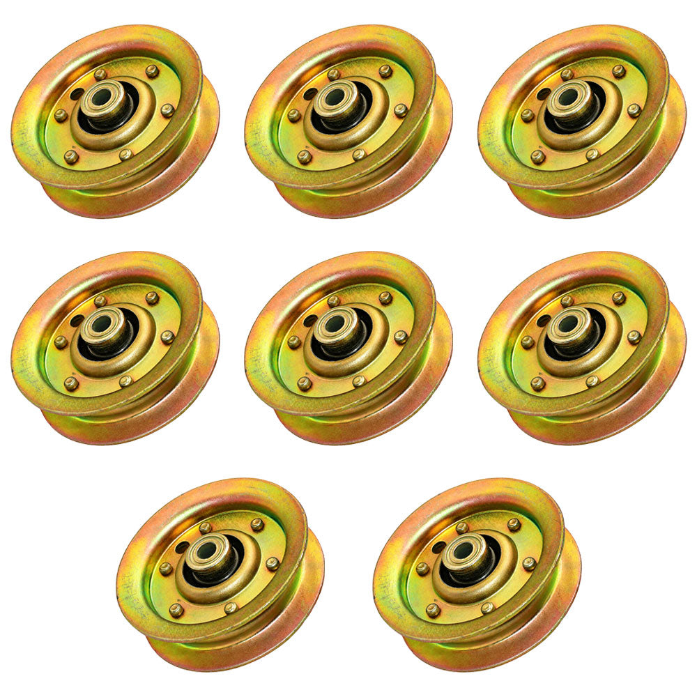 AM103287 Qty 8: Flat Idler Pulleys
 Fits John Deere 652R 661R