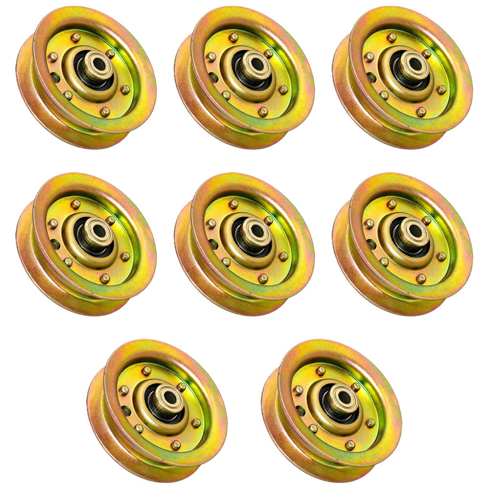 Qty 8: Flat Idler Pulleys
 Fits Poulan Replaces 104360X