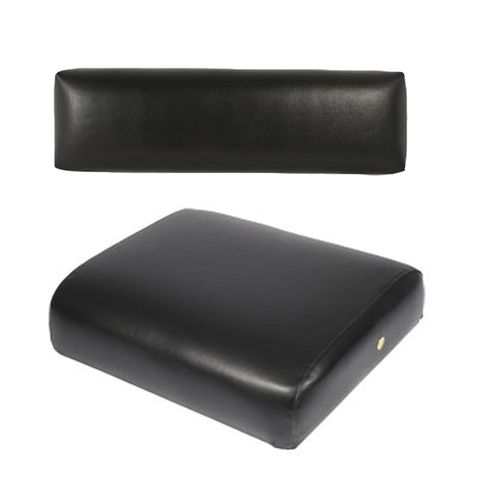 AM1839T Black Seat Back and Bottom Cushions with Wood Base Fits John Deere
