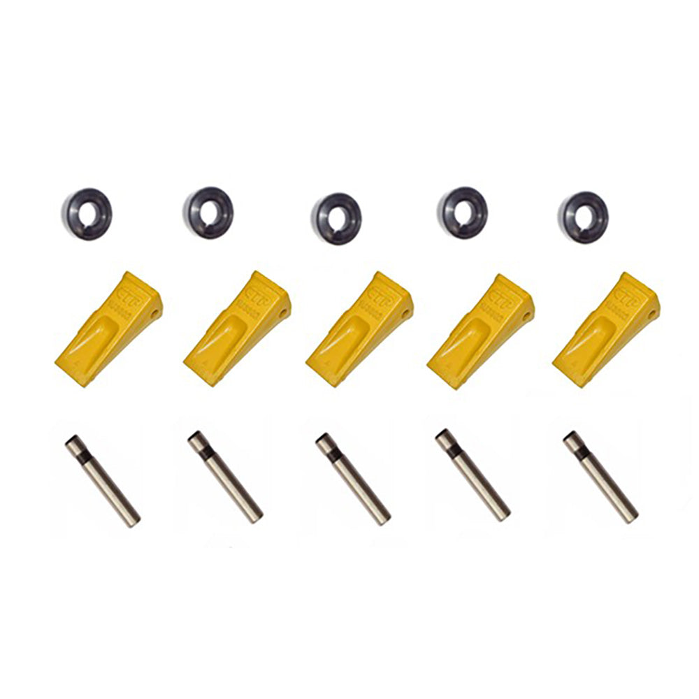 (5) Style J300 Bucket Teeth w/ Pins & Retainers Fits Caterpillar 1U-3302 T1U3302