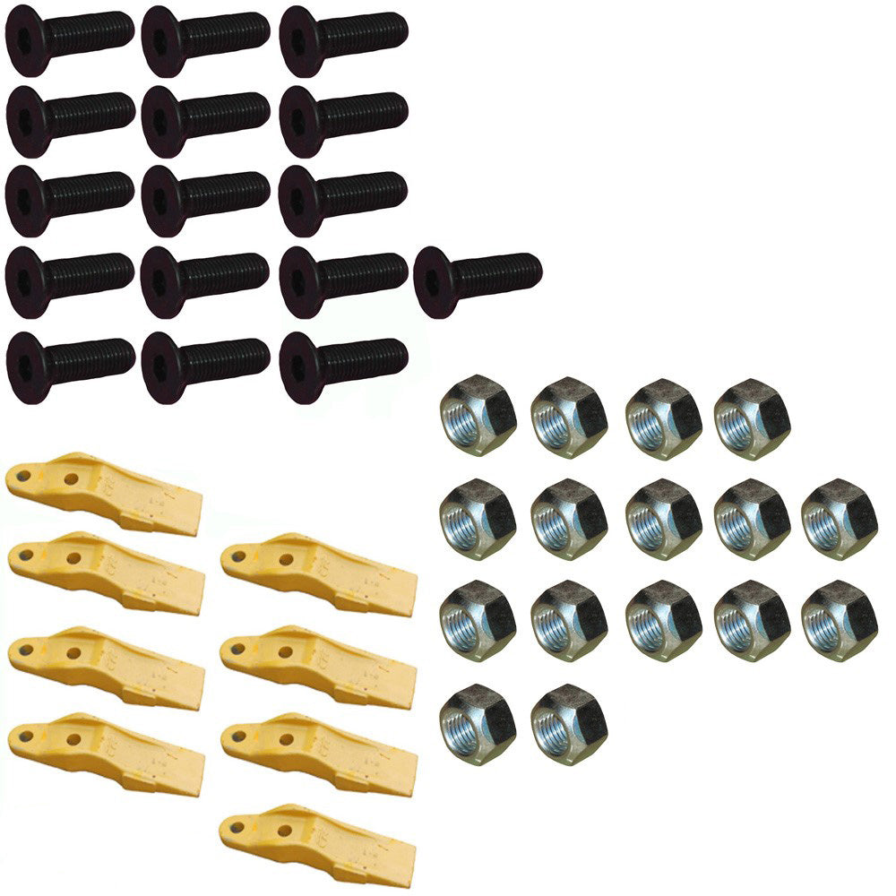 132-4720 Set of 8: Bucket Uni-Teeth with Hardware Fits Caterpillar 216 216B