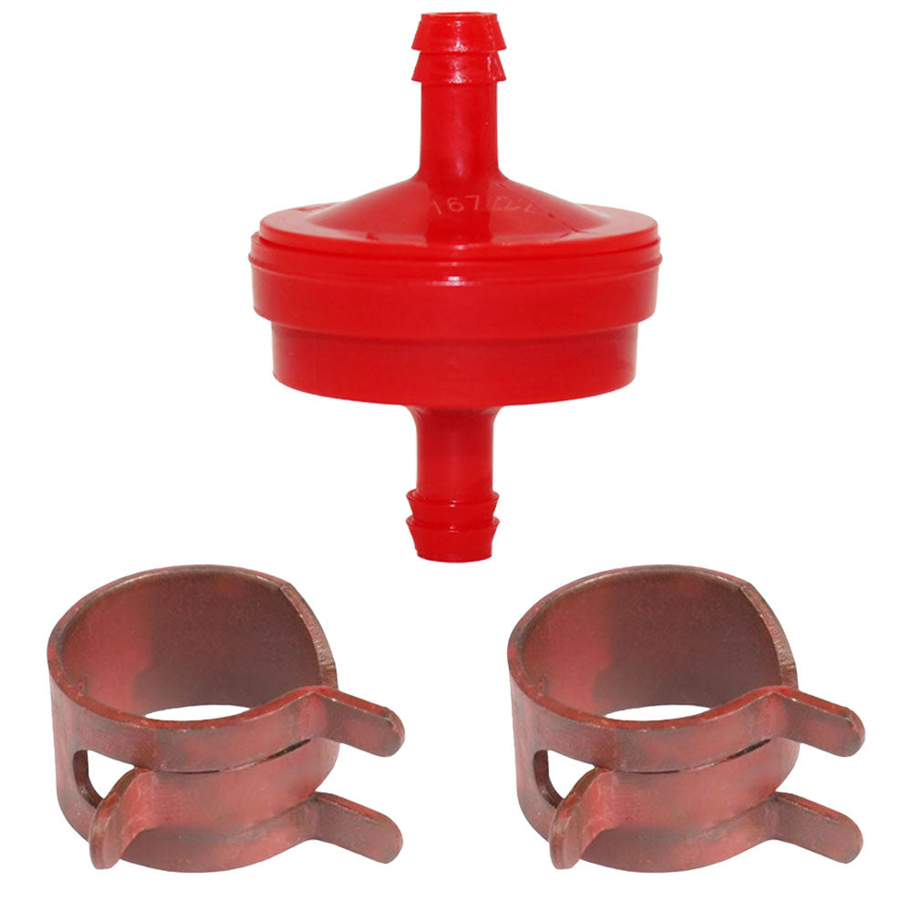 1 Fuel Filter and 2 Hose Clamps  Fits Scag Replaces 48057-02