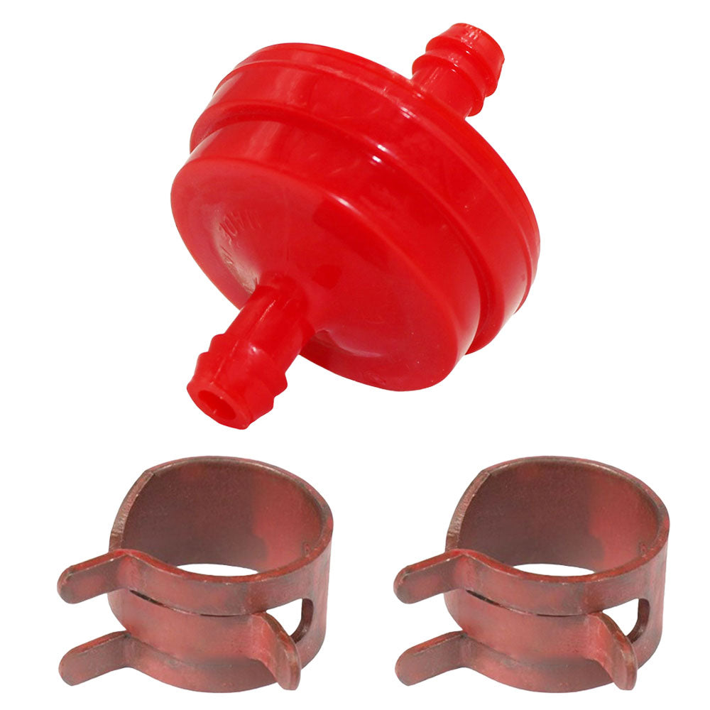 1 Fuel Filter and 2 Hose Clamps  Fits CRAFTSMAN Replaces 791850