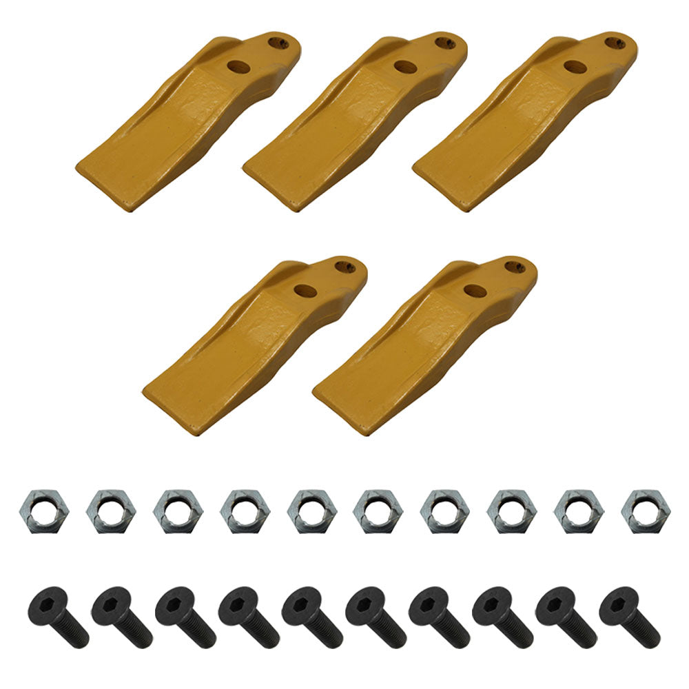 132-4720 Qty 5: Skid Steer Unitooth	w/ Hardware
 Fits Caterpillar 216 216B