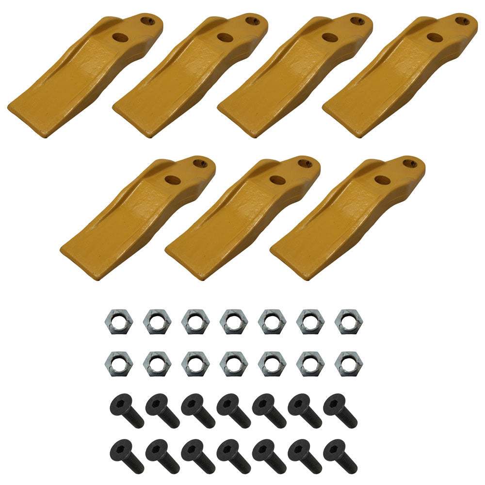 132-4720 QTY 7: Skid Steer Unitooth w/ Hardware Fits Caterpillar 216 216B