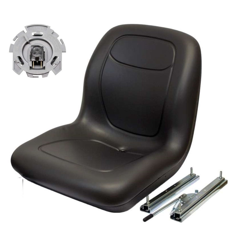 102707301CC Bucket Seat with Slide Rails & Operator Presence Switch Fits Kubota