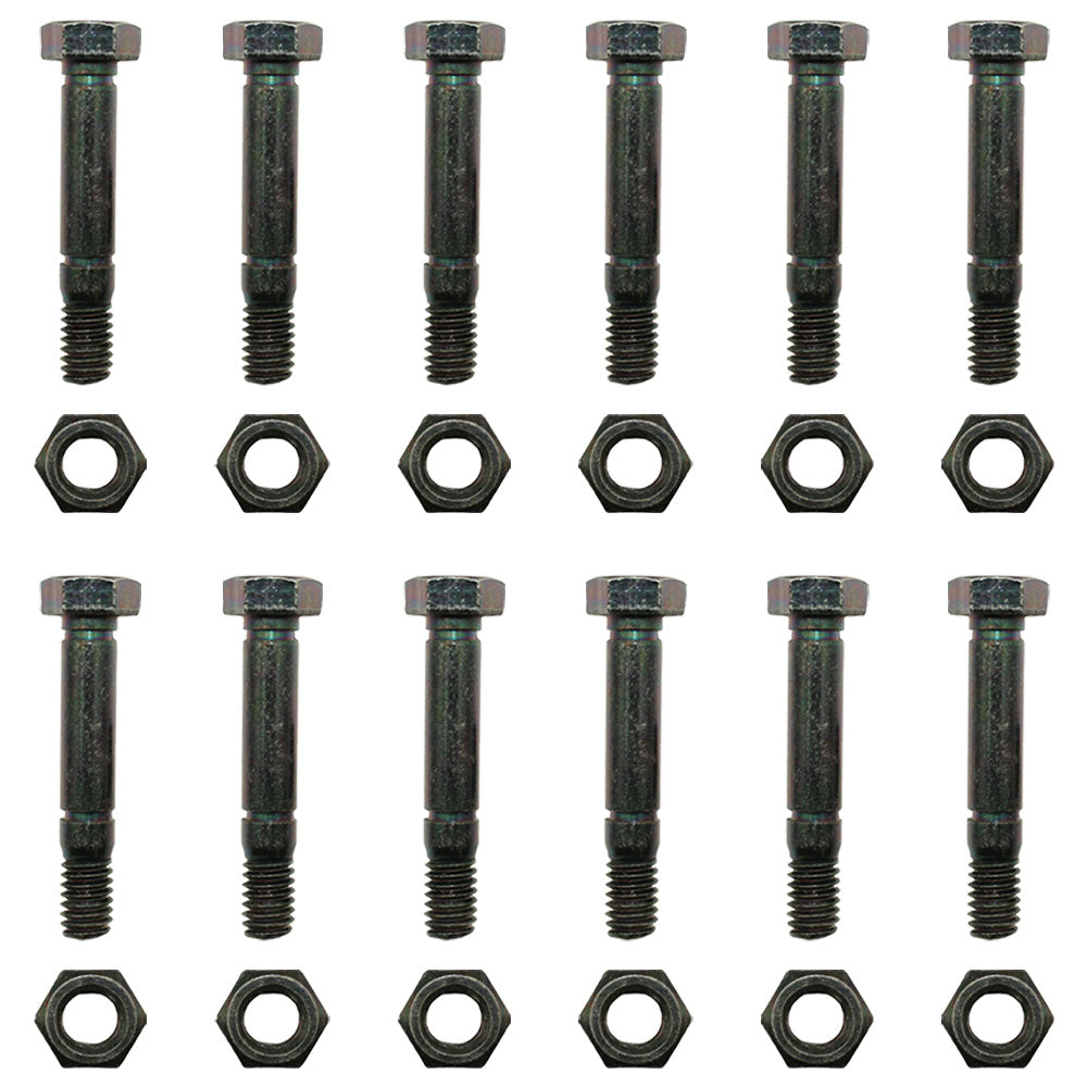 AM122156 (12) 2" x 5/16" Shear Pins w/ Nuts Fits Ariens & Fits John Deere