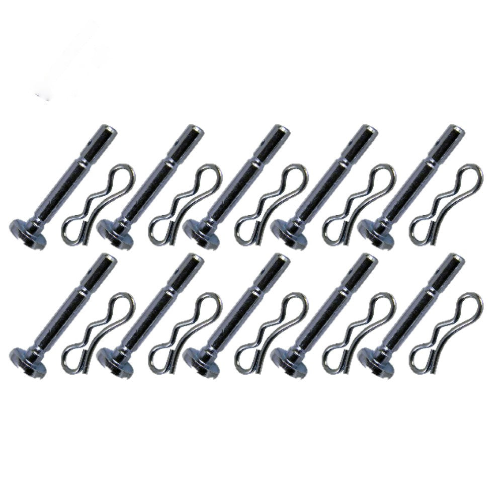 10 New Shear Pins w/Cotter Pins 1/4" X 1-7/8" Fits Various Snow Blower Models