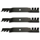 Set of 3 mulching mower blades to Fits John Deere 54" M143520 X700 X720 X724
