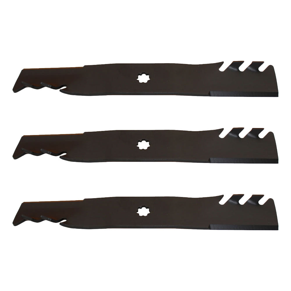 AM137757 Qty 3: Toothed Mower Blade Fits John Deere 145 155C D140 D150 D155 D160