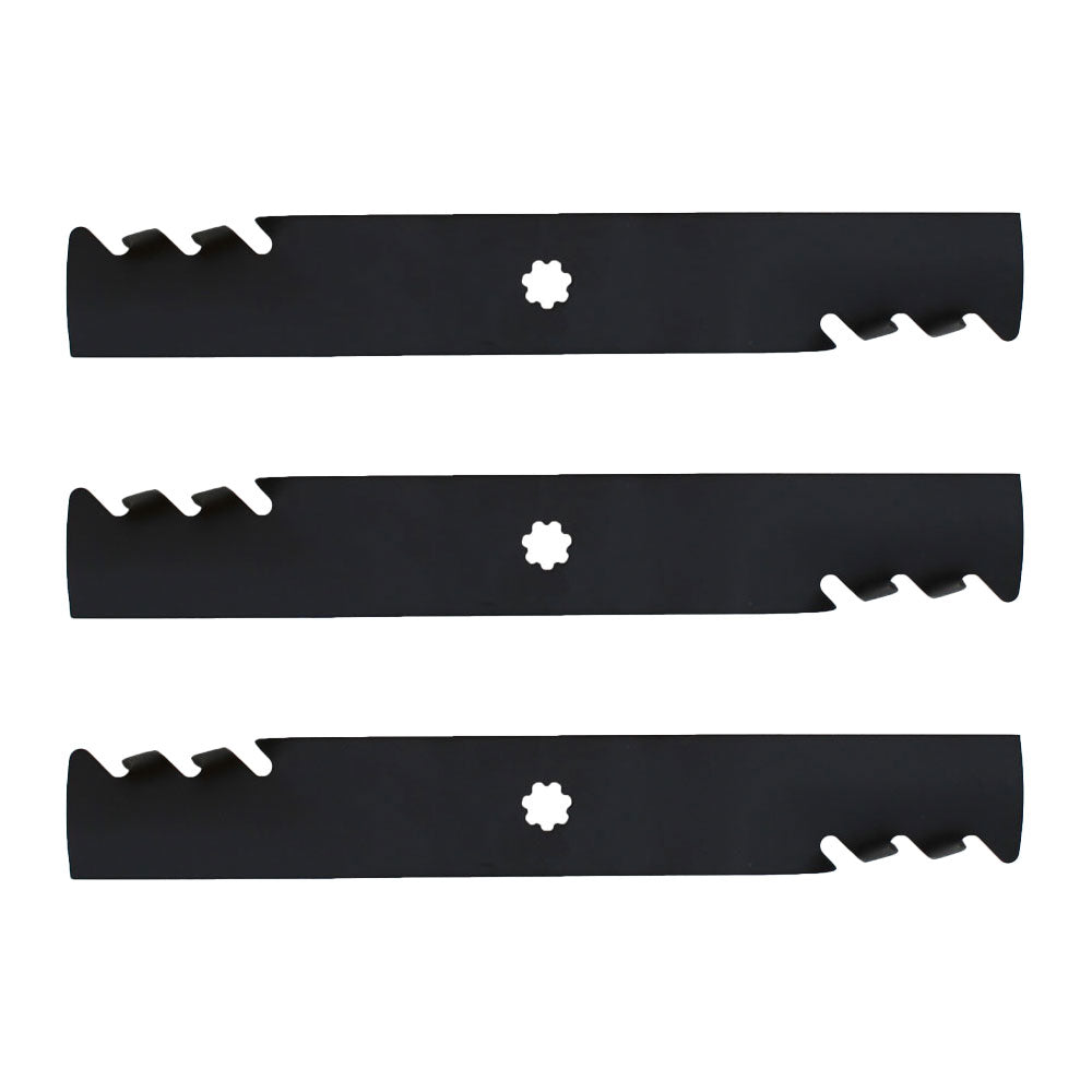AM137757 Qty 3: Toothed Mower Blade Fits John Deere 145 155C D140 D150 D155 D160