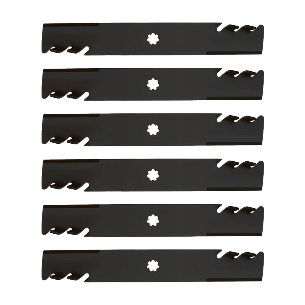 AM137757 Qty 6: Toothed Mower Blade Fits John Deere 145 155C D140 D150 D155 D160