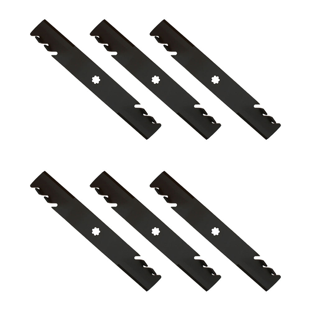 AM137757 Qty 6: Toothed Mower Blade Fits John Deere 145 155C D140 D150 D155 D160