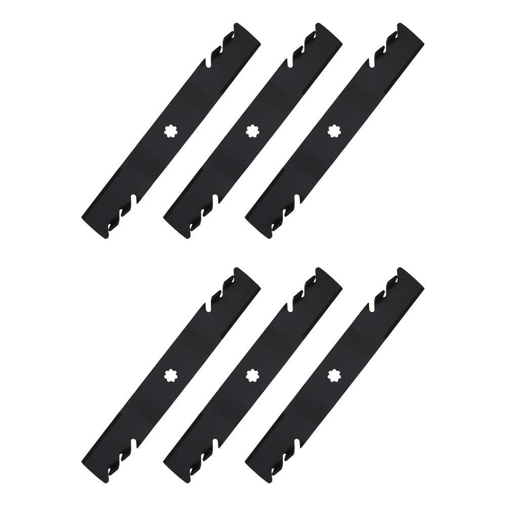 AM137757 Qty 6: Toothed Mower Blade Fits John Deere 145 155C D140 D150 D155 D160