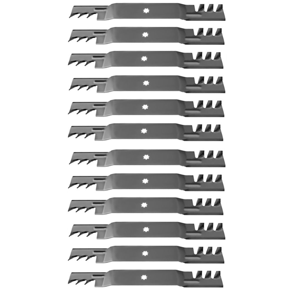 AM137328 Qty 12: Toothed Mulching Mower Blade Fits John Deere 102 115 125 135