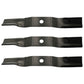 Set of 3 XHT 54" Mower Blades to Fits Kubota K5619-34350 RCK54GR ZD321N