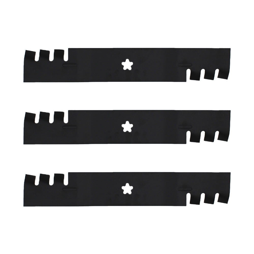 Qty 3: Toothed Mulching Mower Blade
 Fits AYP Replaces 187254
