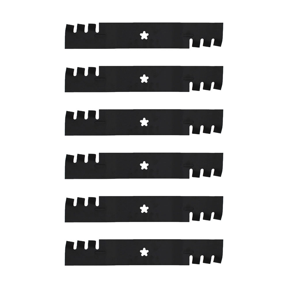 187254 Qty 6: Toothed Mulching Mower Blade
 Fits AYP