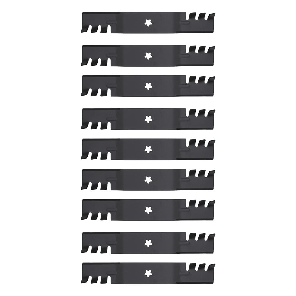 LAB50-0112_x9 Qty 9: Toothed Mulching Mower Blade
 Fits Poulan PB22H54 PB24H54