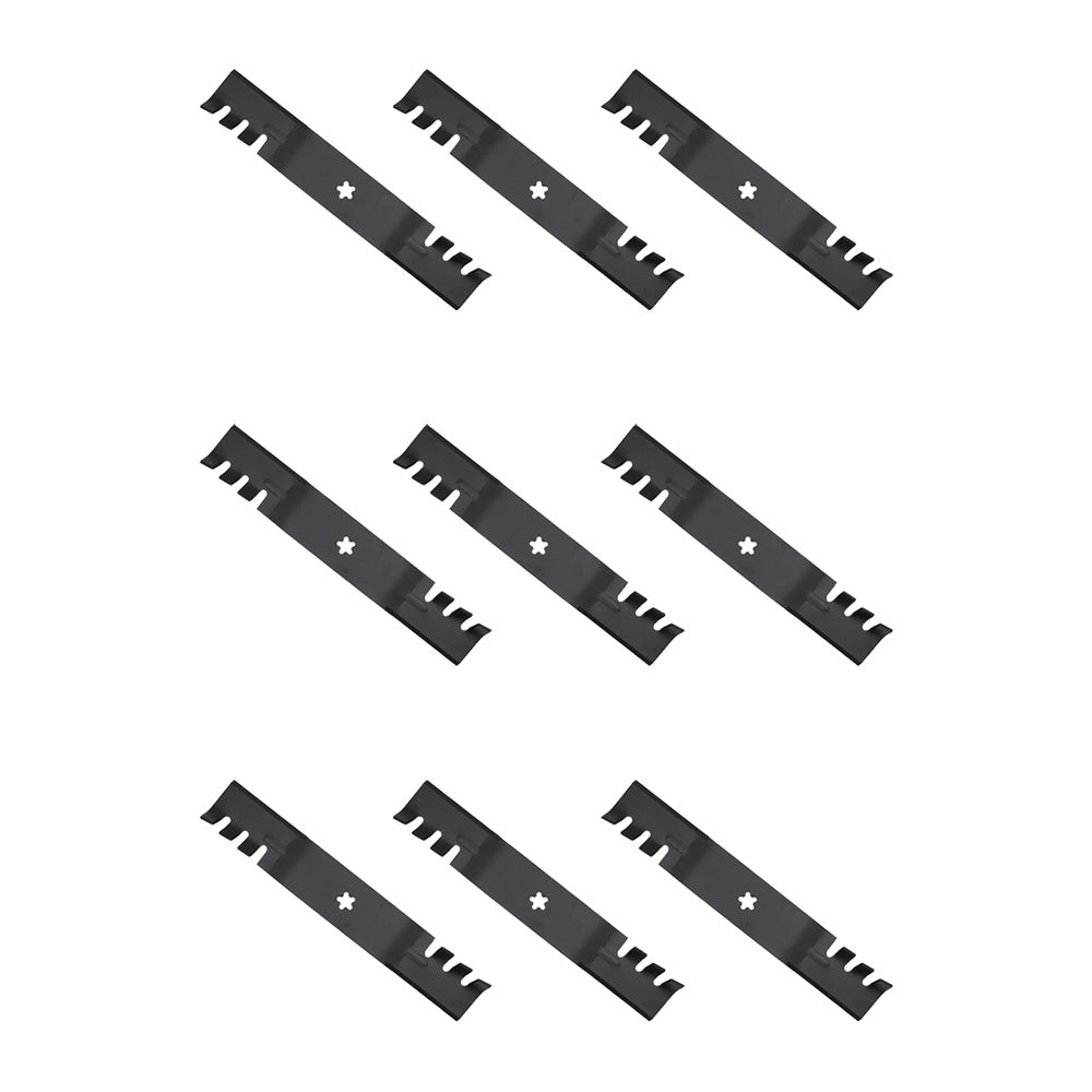 LAB50-0112_x9 Qty 9: Toothed Mulching Mower Blade
 Fits Poulan PB22H54 PB24H54