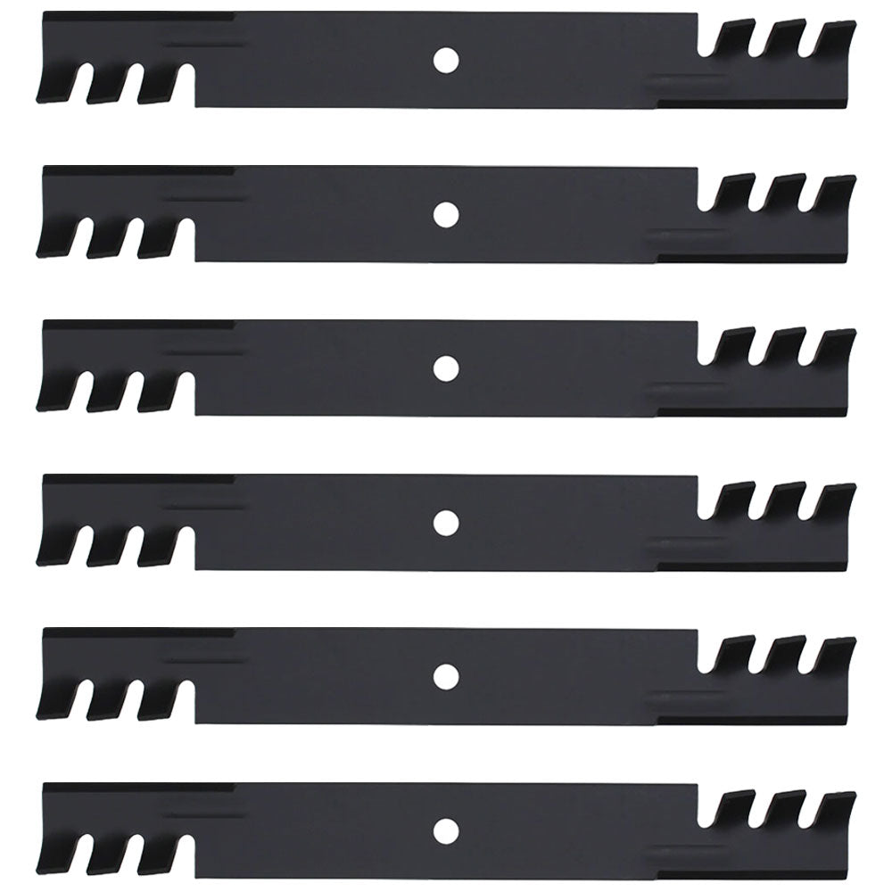 GDU10232 Qty 6: Toothed Mower Blades Fits John Deere