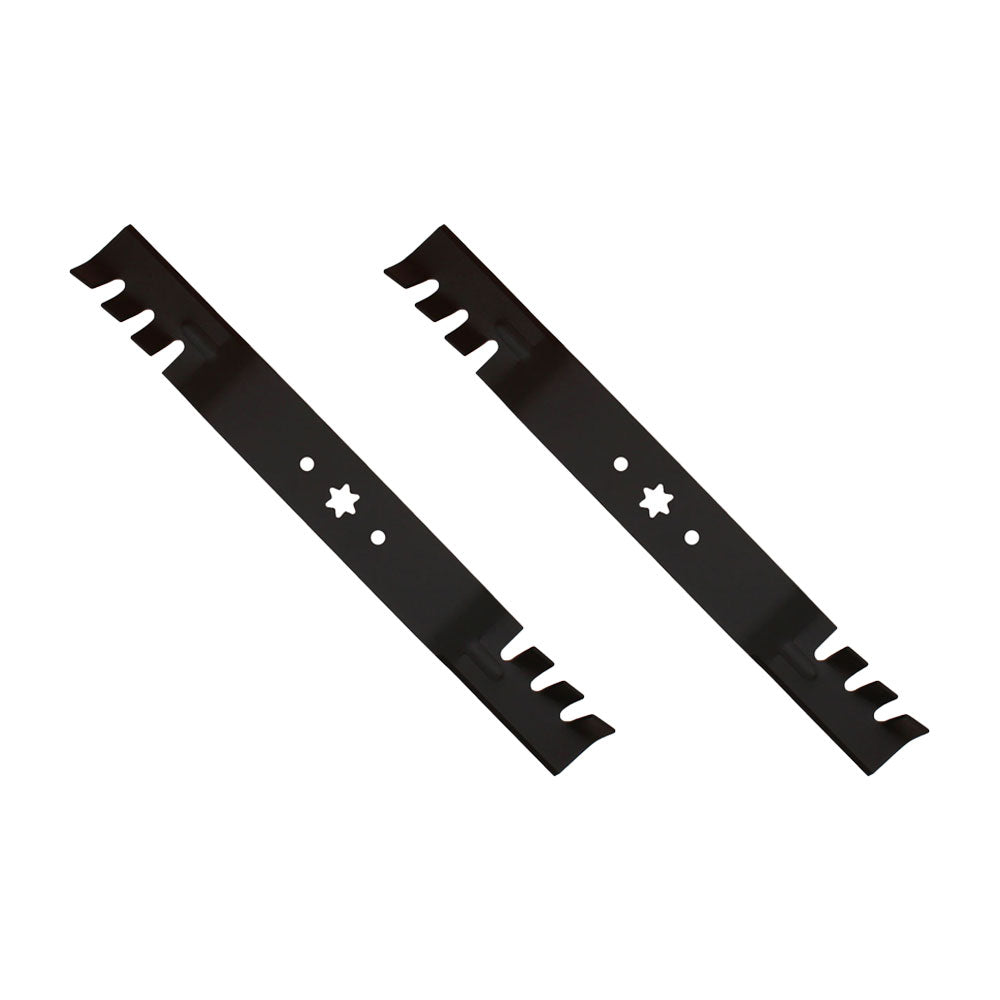 Two (2) Pack Aftermarket Interchangeable Toothed Mulching Mower Blades