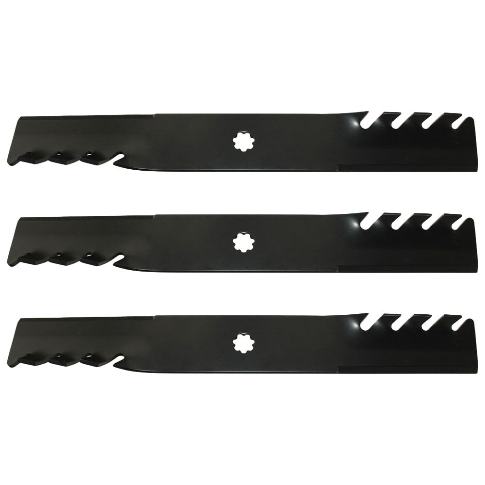 Qty 3: Toothed Mulching Blade
 Fits John Deere Replaces AM100945