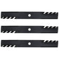 Qty 3: Toothed Mulching Blade
 Fits John Deere Replaces AM100945