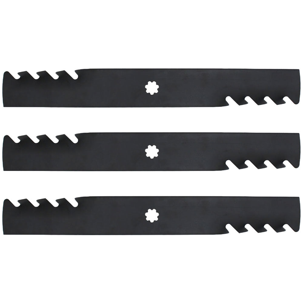 Qty 3: Toothed Mulching Blade
 Fits John Deere Replaces AM100945