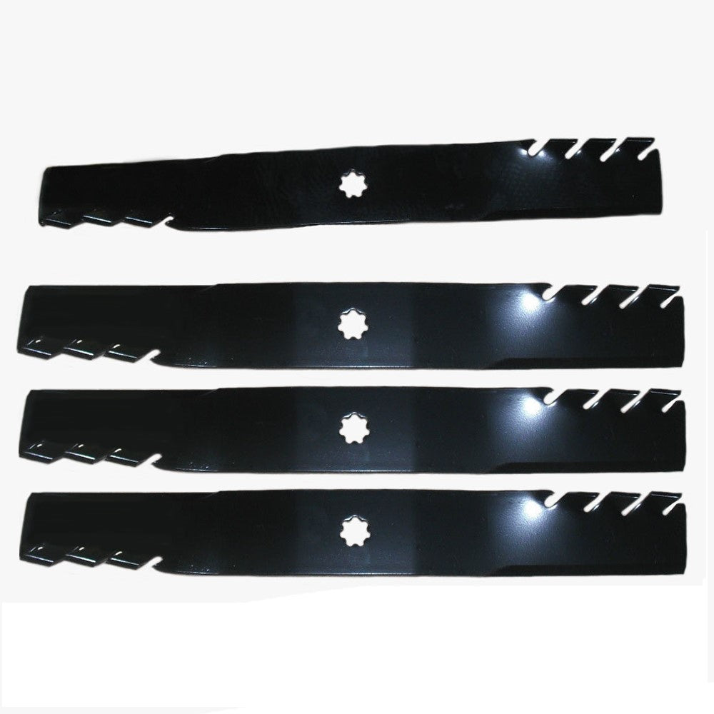 AM100945 Qty 4: Toothed Mulching Blade Fits John Deere