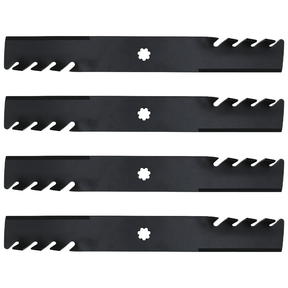 Qty 4: Toothed Mulching Blade Fits John Deere Replaces AM100945