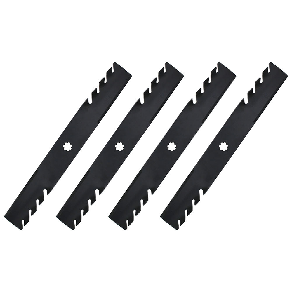 Qty 4: Toothed Mulching Blade Fits John Deere Replaces AM100945
