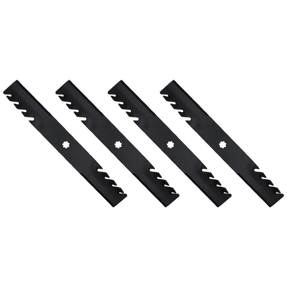 Qty 4: Toothed Mulching Blade Fits John Deere Replaces AM100945