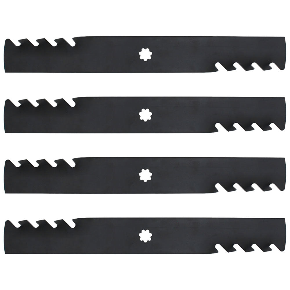 Qty 4: Toothed Mulching Blade Fits John Deere Replaces AM100945