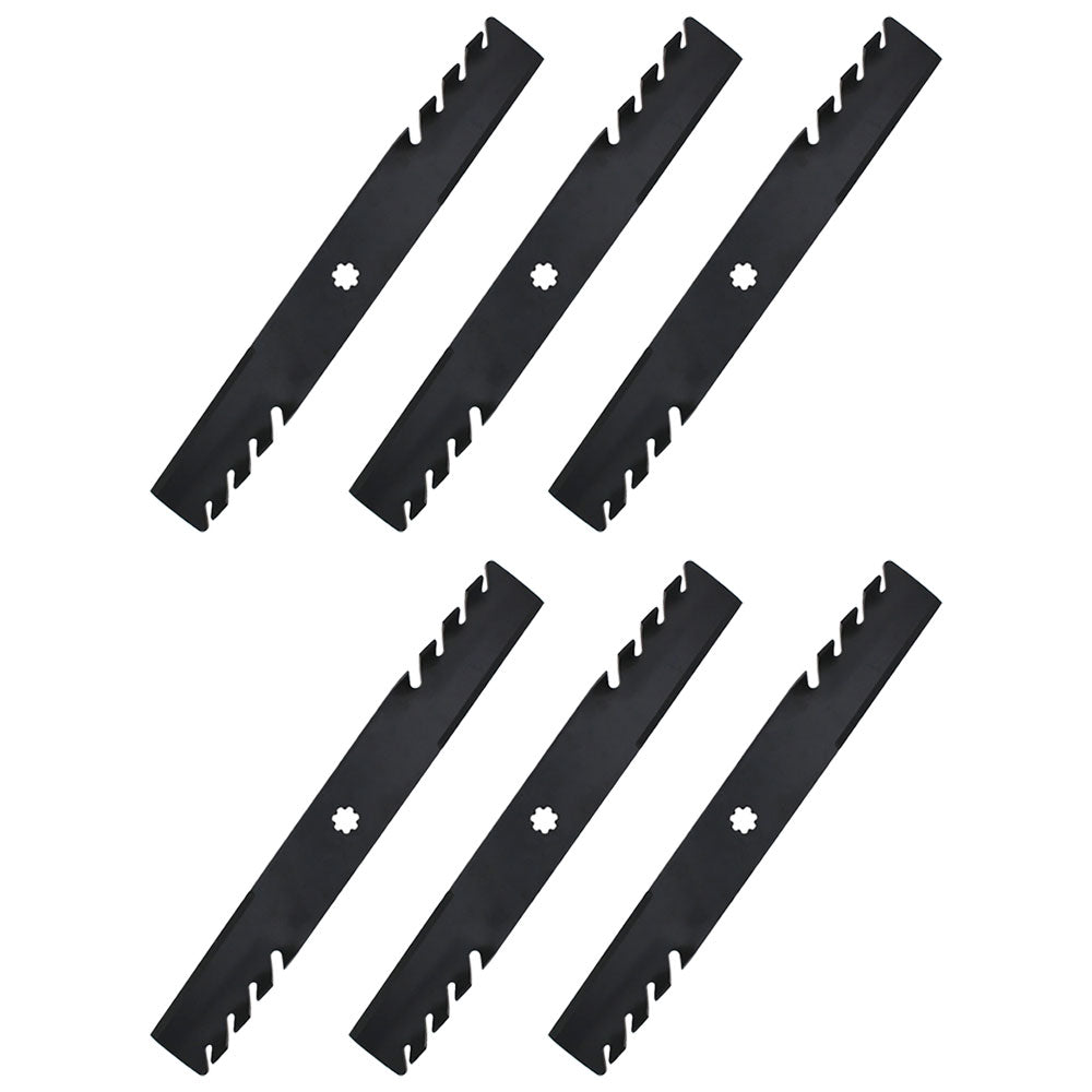 Qty 6: Toothed Mulching Blade Fits John Deere Replaces AM100945