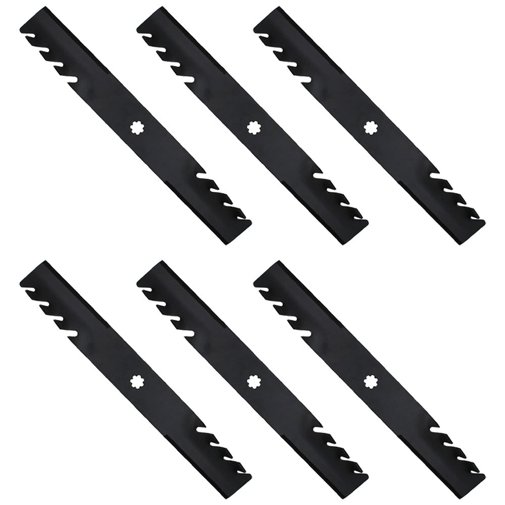 Qty 6: Toothed Mulching Blade Fits John Deere Replaces AM100945